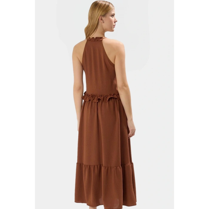 Yazlık Rahatlığıyla Şıklığı Bir Arada Halter Yaka Maxi Elbise Özenle Seçilmiş Premium Kalite