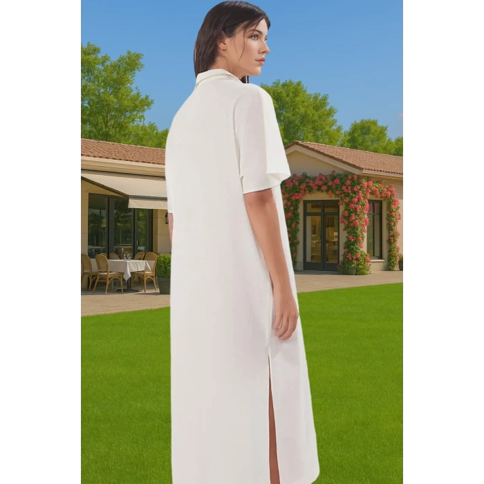 Yazlık Şık Maxi Plaj Elbisesi Pamuk Kumaş Rahat Kesim Premium Kalite Rahat Ve Şık Modern Stil