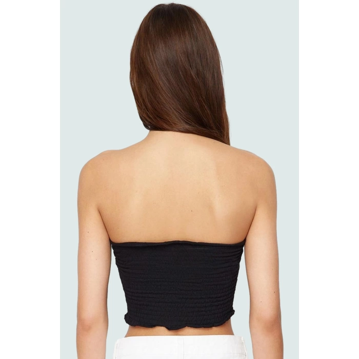 Yazlık Straplez Örme Bluz Pamuklu Fitted Gipeli Kolsuz Kaliteli İşçilik Premium Kalite