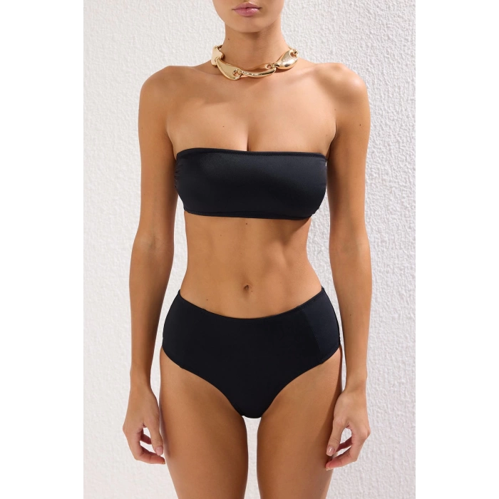 New Leopard Strapless High Waist Hipster Patterned Strapless High Waist Hipster Bikini Set