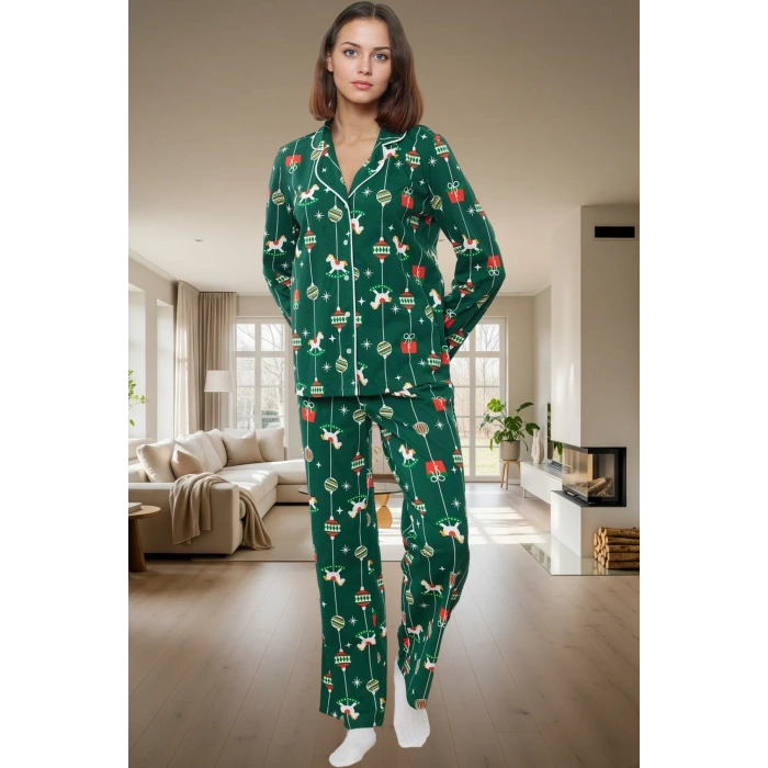 Yılbaşı Temalı Pamuklu Pijama Takımı Rahatlık ve Şıklık Bir Arada Premium Kalite Şık Görünüm