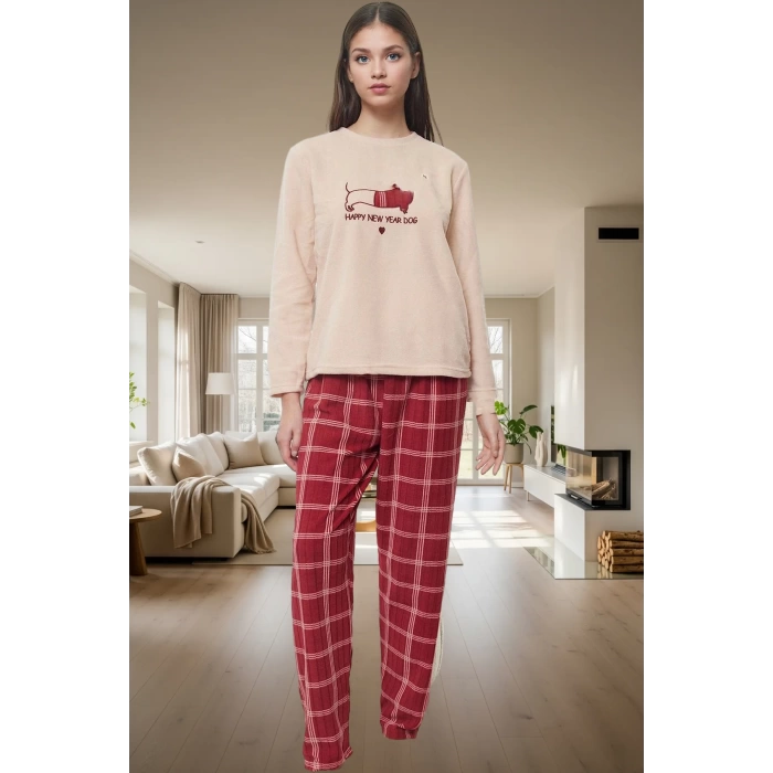 Yumuşak Polar Kumaşlı Ekose Pijama Takımı Kışlık Konfor Özel Tasarım Özenle Seçilmiş