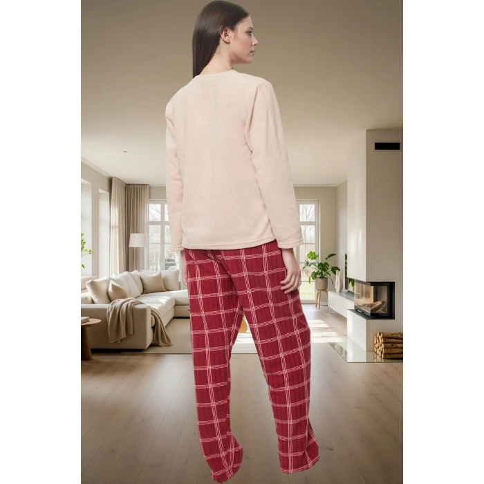 Yumuşak Polar Kumaşlı Ekose Pijama Takımı Kışlık Konfor Özel Tasarım Özenle Seçilmiş