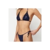Yeni Normal Bel Brazilian Üçgen Tünelli Parlak Lak Baskılı High Leg Regular Bikini Takımı