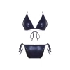 Yeni Normal Bel Brazilian Üçgen Tünelli Parlak Lak Baskılı High Leg Regular Bikini Takımı