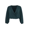 Women Fashion Stylish Plus Size Regular Double Breasted Collar Regular Pattern Knitted Sandy Blouse