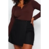 Kadın Moda Şık Büyük Beden Regular V Yaka Fitted Kalıp Örme Sandy Bluz