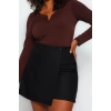 Kadın Moda Şık Büyük Beden Regular V Yaka Fitted Kalıp Örme Sandy Bluz