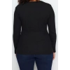 Kadın Moda Şık Büyük Beden Regular Kruvaze Yaka Düşük Kol Fitted Kalıp Örme Bürümcük Bluz