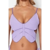 Kadın Moda Şık Üst Giyim Crop Kalp Yaka Slim Fit Kalıp Dokuma Nakışlı Keten Karışımlı Bluz