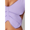 Kadın Moda Şık Üst Giyim Crop Kalp Yaka Slim Fit Kalıp Dokuma Nakışlı Keten Karışımlı Bluz