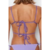 Kadın Moda Şık Üst Giyim Crop Kalp Yaka Slim Fit Kalıp Dokuma Nakışlı Keten Karışımlı Bluz