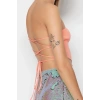Women Fashion Stylish Tops Crop Sweetheart Neck Slim Fit Pattern Knitwear Blouse