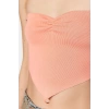 Women Fashion Stylish Tops Crop Sweetheart Neck Slim Fit Pattern Knitwear Blouse