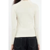 Kadın Moda Şık Üst Giyim Regular Dik Yaka Reglan Kol Slim Kalıp Örme Fitted Vücuda Oturan Bluz