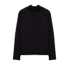 Kadın Moda Şık Üst Giyim Regular Dik Yaka Reglan Kol Slim Kalıp Örme Fitted Vücuda Oturan Bluz