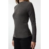 Kadın Moda Şık Üst Giyim Regular Dik Yaka Slim Kalıp Örme Büzgü Drape Detaylı Normal Kalıp Bluz