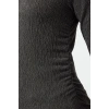 Kadın Moda Şık Üst Giyim Regular Dik Yaka Slim Kalıp Örme Büzgü Drape Detaylı Normal Kalıp Bluz