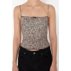 Women Fashion Stylish Tops Crop Square Collar Slim Pattern Knitted Leopard Printed Super Flexible Blouse