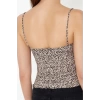 Women Fashion Stylish Tops Crop Square Collar Slim Pattern Knitted Leopard Printed Super Flexible Blouse