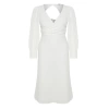 New Fit Wedding Wedding Crepe Woven Double Breasted Long Sleeve Fish Maxi Length Plus Size Dress