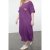 New Casual Daily Jersey Knitted Crew Neck Three Quarter Sleeve Shift Midi Length Plus Size Dress