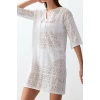 New Comfortable Beach Casual Knitwear Look Knitwear V Neck Long Sleeve Shift Mini Length Dress
