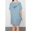 New Oversize Beach Casual Muslin Woven Square Neck Short Sleeve Shift Midi Length Dress