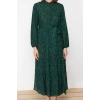 New Comfortable Casual Daily Chiffon Woven Stand Collar Long Sleeve Basic Maxi Length Hijab Dress