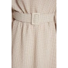 New Regular Casual Daily Seersucker Woven Crew Neck Long Sleeve A-Line Long Length Hijab Dress