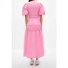 New Regular Daily Terrycotton Woven V Neck Three Quarter Sleeve A-Line Long Length Hijab Dress