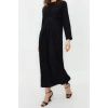 New Casual Daily Aerobin Woven Crew Neck Three Quarter Sleeve A-Line Long Length Hijab Dress