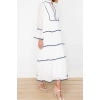 New Regular Casual Daily Chiffon Woven V Neck Long Sleeve A-Line Maxi Length Hijab Dress
