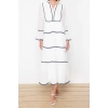 New Regular Casual Daily Chiffon Woven V Neck Long Sleeve A-Line Maxi Length Hijab Dress