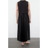 New Comfortable Casual Daily Satin Woven Crew Neck Sleeveless Sleeve A-Line Maxi Length Hijab Dress