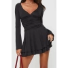 New Fit Casual Daily Interlock Knitted Crew Neck Long Sleeve Basic Midi Length Dress