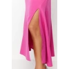 New Fit Graduation Prom Finike Woven Halter Neck Sleeveless Sleeve Shift Maxi Length Dress