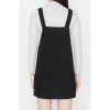 New Regular Casual Daily Flannel Woven Square Neck Strappy Sleeve Vest Mini Length Dress