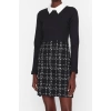 New Regular Casual Daily Tweed Woven Shirt Collar Long Sleeve A-Line Mini Length Dress