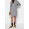 New Oversize Casual Daily Double Plate Knitwear Crew Neck Long Sleeve Shift Mini Length Dress