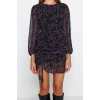 New Regular Day Night Chiffon Woven Crew Neck Long Sleeve Bodycon Mini Dress