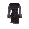 New Regular Day Night Chiffon Woven Crew Neck Long Sleeve Bodycon Mini Dress