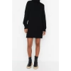 New Oversize Casual Daily Ribbed Knitwear Turtleneck Long Sleeve Sweater Dress Mini Length Dress