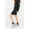 New Regular Casual Daily Full Needle Knitwear Hooded Long Sleeve Sweater Dress Mini Length Dress
