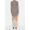 New Slim Casual Daily Single Plate Knitwear Stand Collar Long Sleeve Bodycon Mini Length Dress