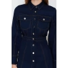 New Fit Day Night Gabardine Woven Shirt Collar Long Sleeve Shirt Dress Mini Length Dress
