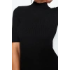 New Fit Casual Daily Single Plate Knitwear Stand Collar Short Sleeve Shift Mini Length Dress