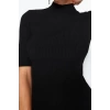 New Fit Casual Daily Single Plate Knitwear Stand Collar Short Sleeve Shift Mini Length Dress