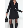 New Regular Day Night Finike Woven Jacket Collar Long Sleeve Jacket Dress Mini Length Dress