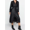 New Regular Day Night Chiffon Woven Shirt Collar Long Sleeve Shirt Dress Midi Length Dress